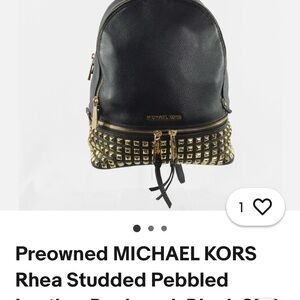 Michael Kors Black and Gold Pebbled Backpack